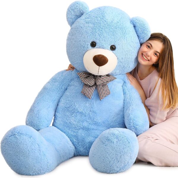 Giant Big Teddy Bear 4 Feet 47 Inch Life Size Tan Plush Bear Brown Stuffed Animal for Children Boyfriend