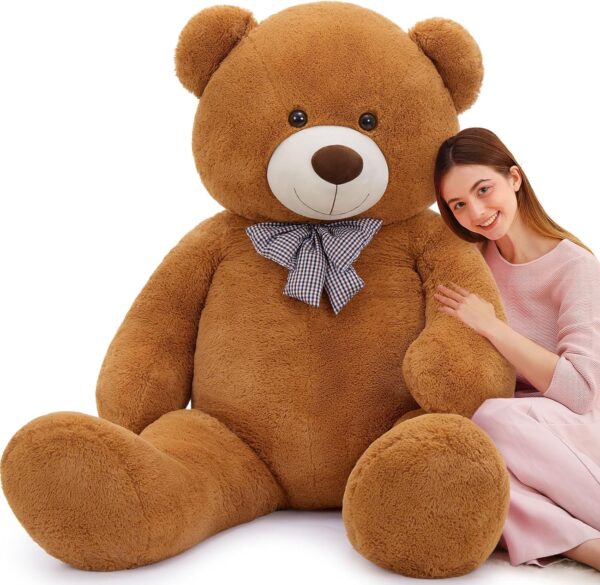 Giant Big Teddy Bear 4 Feet 47 Inch Life Size Tan Plush Bear Brown Stuffed Animal for Children Boyfriend