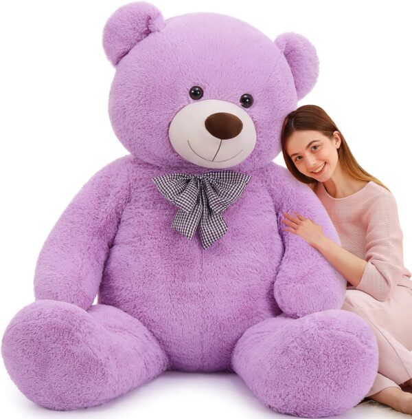 Giant Big Teddy Bear 4 Feet 47 Inch Life Size Tan Plush Bear Brown Stuffed Animal for Children Boyfriend