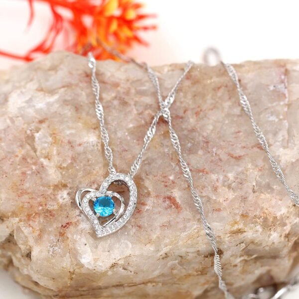 Platinum Plated Crystal Love Heart Infinity Necklace Mother'S Day Valentine’S Day Jewelry Gifts for Women