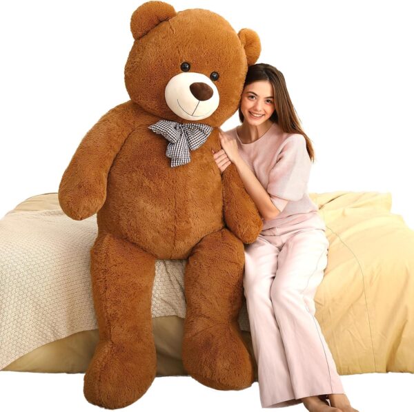 Giant Big Teddy Bear 4 Feet 47 Inch Life Size Tan Plush Bear Brown Stuffed Animal for Children Boyfriend