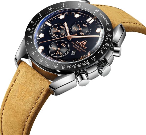Mens Watches Leather Watch Analog Quartz Watches for Men 30M Waterproof Men'S Wrist Watches Luminous Luxury Fashion Business Casual Watches with Date