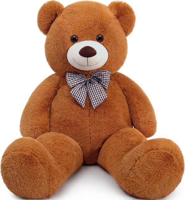 Giant Big Teddy Bear 4 Feet 47 Inch Life Size Tan Plush Bear Brown Stuffed Animal for Children Boyfriend
