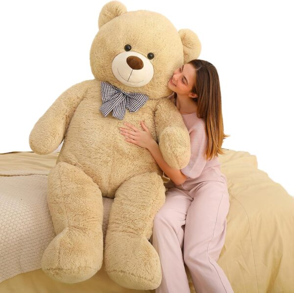 Giant Big Teddy Bear 4 Feet 47 Inch Life Size Tan Plush Bear Brown Stuffed Animal for Children Boyfriend