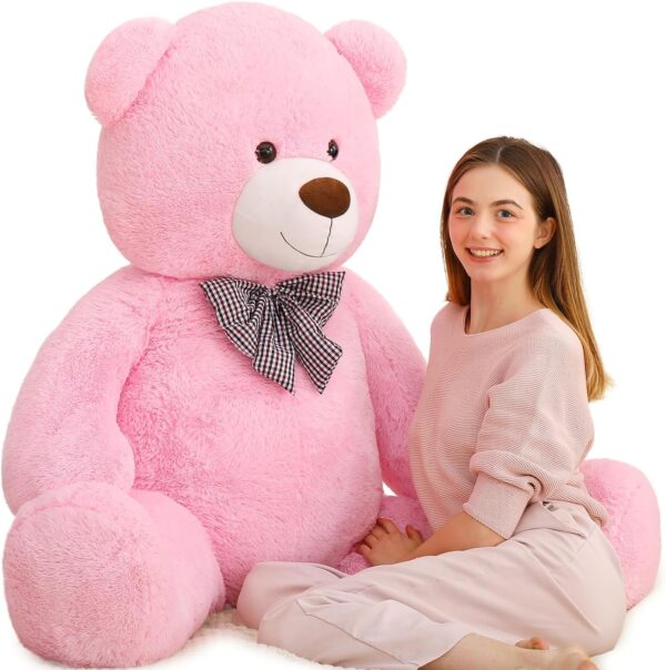 Giant Big Teddy Bear 4 Feet 47 Inch Life Size Tan Plush Bear Brown Stuffed Animal for Children Boyfriend