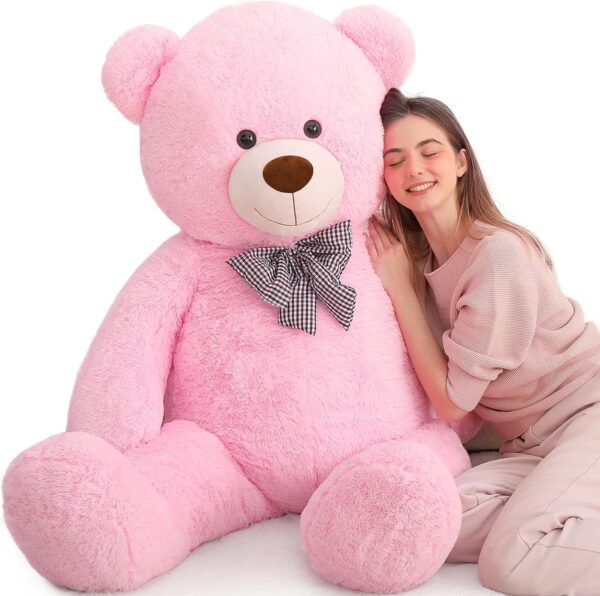 Giant Big Teddy Bear 4 Feet 47 Inch Life Size Tan Plush Bear Brown Stuffed Animal for Children Boyfriend