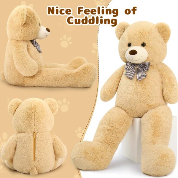 Giant Big Teddy Bear 4 Feet 47 Inch Life Size Tan Plush Bear Brown Stuffed Animal for Children Boyfriend
