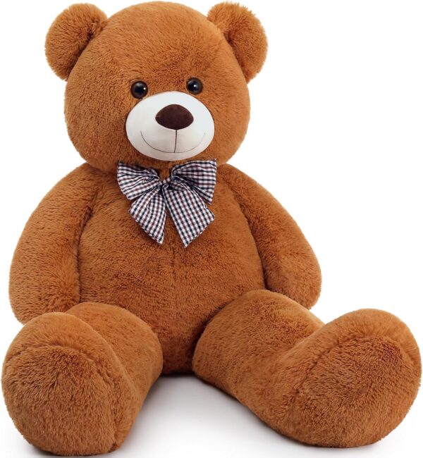 Giant Big Teddy Bear 4 Feet 47 Inch Life Size Tan Plush Bear Brown Stuffed Animal for Children Boyfriend