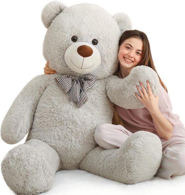 Giant Big Teddy Bear 4 Feet 47 Inch Life Size Tan Plush Bear Brown Stuffed Animal for Children Boyfriend