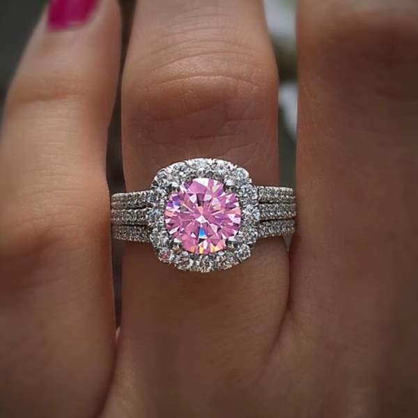 Luxury Silver Color Engagement Wedding Rings for Women Elegant Cushion Shaped Design Hot Sale Female Ring Fashion Jewelry