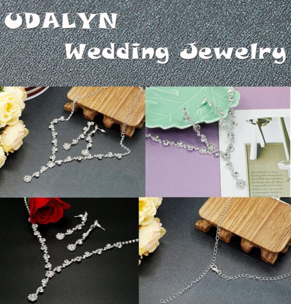 Rhinestone Bridesmaid Jewelry Sets for Women Necklace and Earring Set for Wedding with Crystal Bracelet