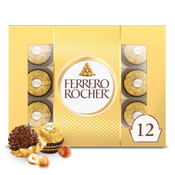 Fine Hazelnut Milk Chocolate, 12 Count, Pack of 6 Individually Wrapped Chocolate Candy Gift Boxes, 5.3 Oz