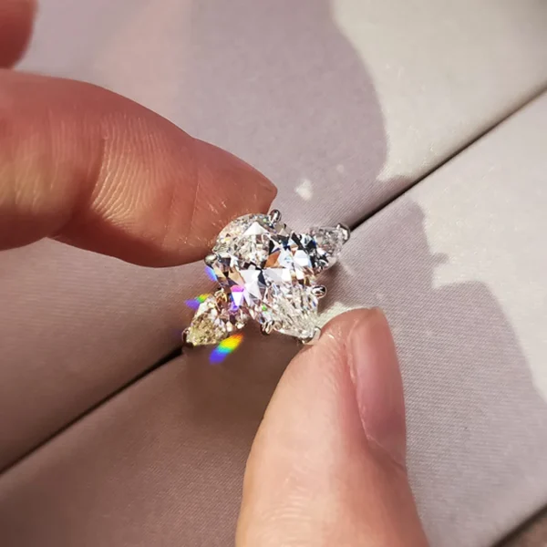 Luxury Crystal Water Drop CZ Rings Women Proposal Engagement Ring Exquisite Wedding Anniversary Gift Party Trendy Jewelry