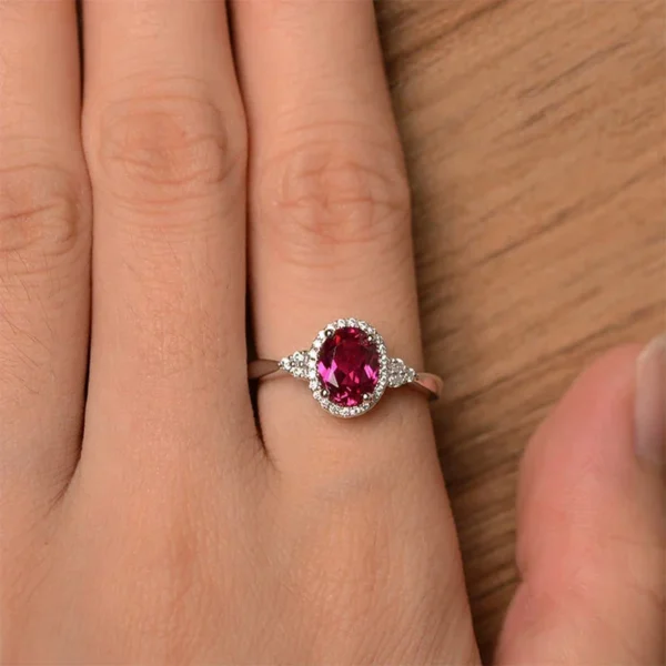 Trendy Sterling Sparkling Red Heart Stackable Ring Micro Pave Crystal CZ for Women Valentine'S Day Fashion Jewelry