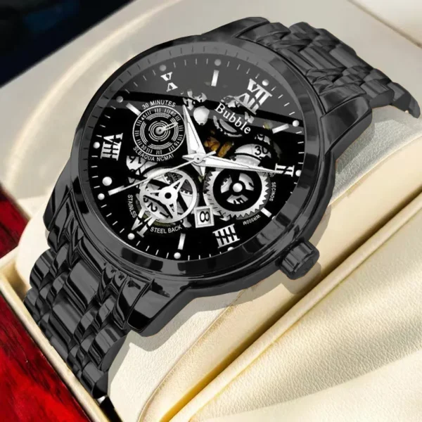 Watch for Men Trendy High End Light Luxury Versatile Quartz Wristwatches Waterproof Roman Hollow Male'S Clock Watch
