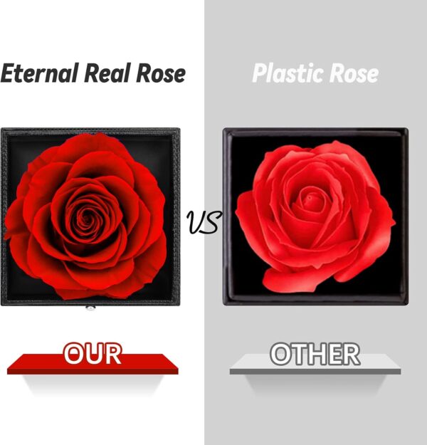 Preserved Real Rose Gift Box with I Love You Necklace, Handmade Eternal Rose Flower Gifts for Mum Mother Women Wife Girlfriend Her on Mothers Day, Birthday, Anniversary, Valentines Day, Christmas