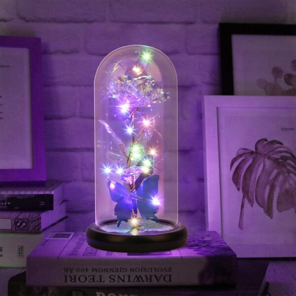 Birthday Gifts for Women,Rose Gifts for Her/Mom/Wife,Eternal Rose Artificial Flower in Glass Dome,Rose Flower Gifts for New Year/Anniversary/Thanksgiving/Valentine'S Day,Rose with Butterfly
