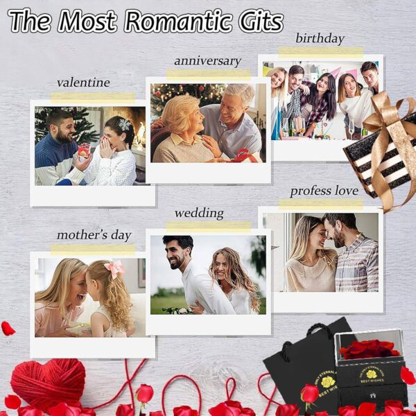 Gifts for Mum, Preserved Eternal Rose Gift Box for Mothers Day with Love You Necklace, Artificial Rose Gifts for Mum Her on Birthday, Anniversary, Valentines Day