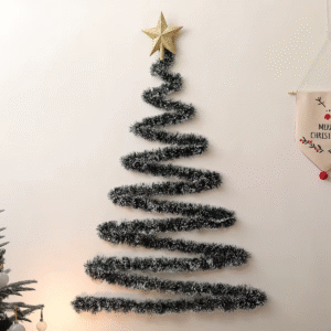 Transform Your Space with a Flocked Christmas Tree, Stunning Pearl Tree Topper, and Twinkling Star Lights! Perfect for Festive Walls and Party Backdrops!